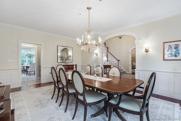 Chandelier, Dining room, Interior, Wood Texture Flooring