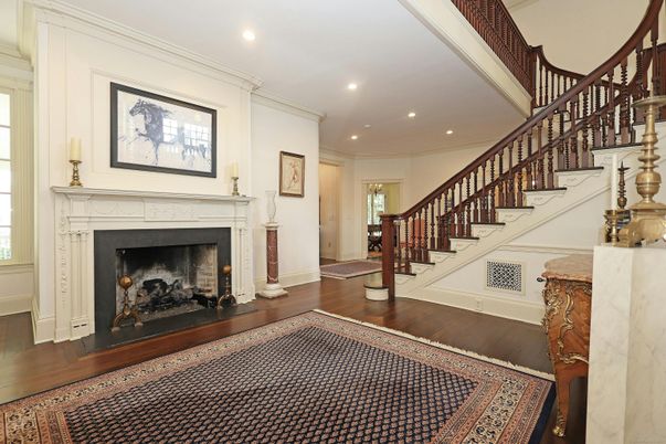 Fireplace, Interior, Recessed Lighting, Wood Texture Flooring