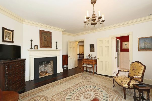Chandelier, Fireplace, Interior, Wood Texture Flooring