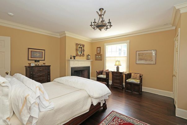 Bedroom, Fireplace, Interior, Wood Texture Flooring