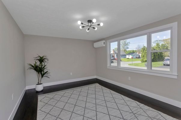 Empty room, Interior, Pendant Lights, Wood Texture Flooring