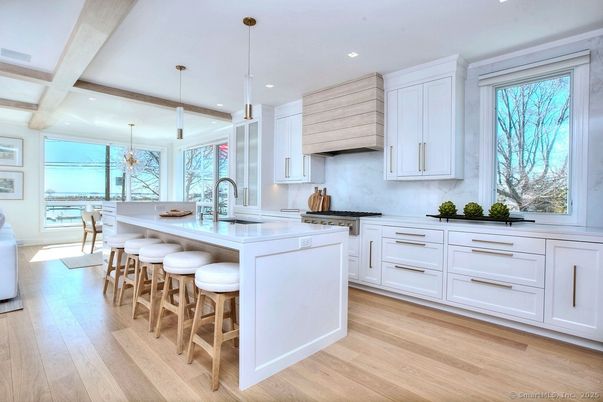 Dining room, Interior, Kitchen, Pendant Lights, Recessed Lighting, Wood Texture Flooring