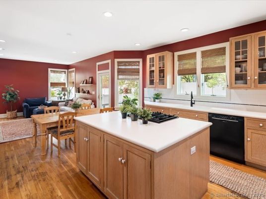 Dining room, Interior, Kitchen, Living room, Recessed Lighting, Wood Texture Flooring