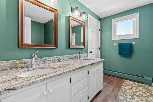 Bathroom, Dual Sink Vanities, Interior, Wood Texture Flooring