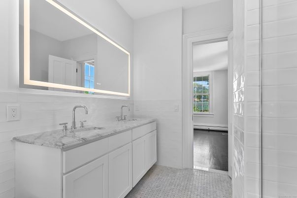Bathroom, Dual Sink Vanities, Interior, Wood Texture Flooring