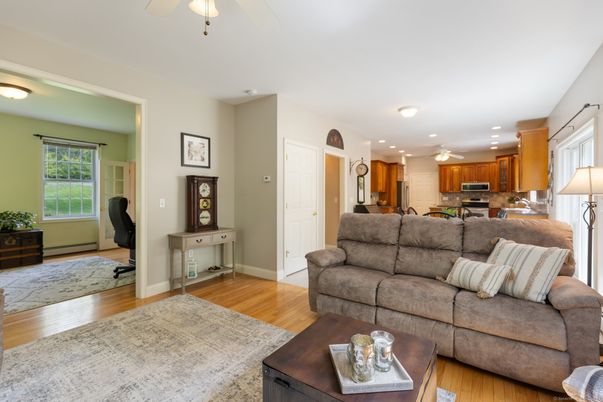 Interior, Kitchen, Living room, Recessed Lighting, Stainless Steel Appliances, Wood Texture Flooring