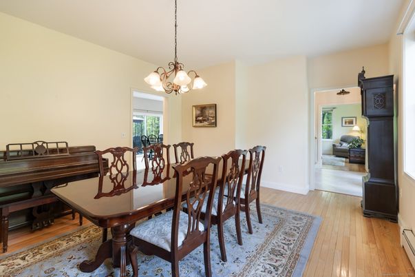 Chandelier, Dining room, Interior, Wood Texture Flooring