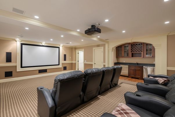 Home Theatre Room, Interior, Projection Screen, Recessed Lighting, Theatre Room