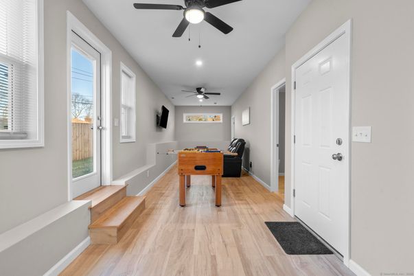 Game Room, Interior, Recessed Lighting, Wood Texture Flooring