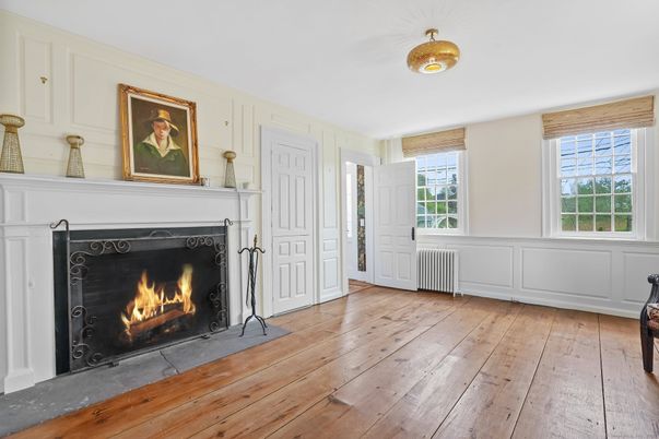 Fireplace, Interior, Wood Texture Flooring