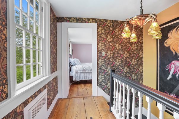 Bedroom, Interior, Pendant Lights, Wood Texture Flooring