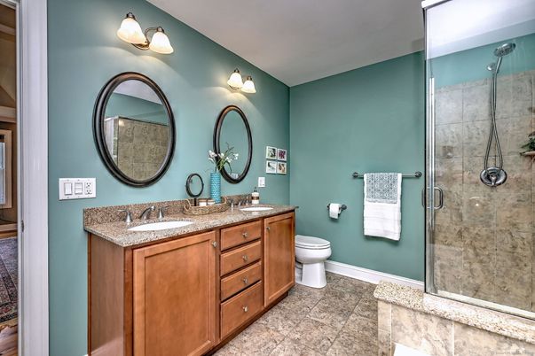 Bathroom, Dual Sink Vanities, Glass Shower, Interior