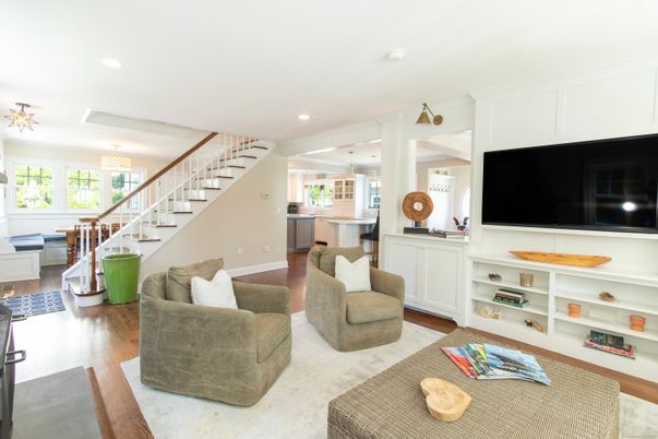Interior, Kitchen, Living room, Recessed Lighting, Wood Texture Flooring