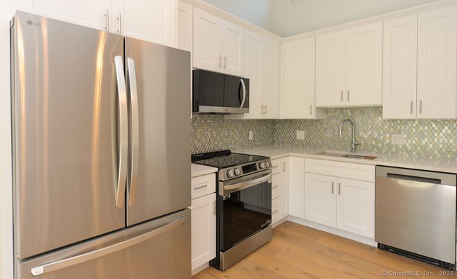 Interior, Kitchen, Stainless Steel Appliances, Wood Texture Flooring