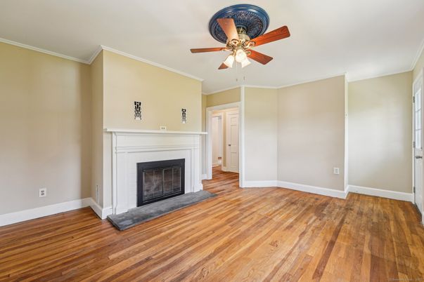 Empty room, Fireplace, Interior, Wood Texture Flooring