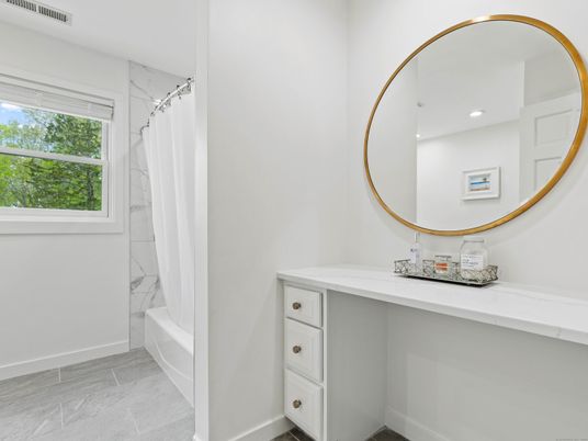 Bathroom, Interior, Marble Walls, Recessed Lighting
