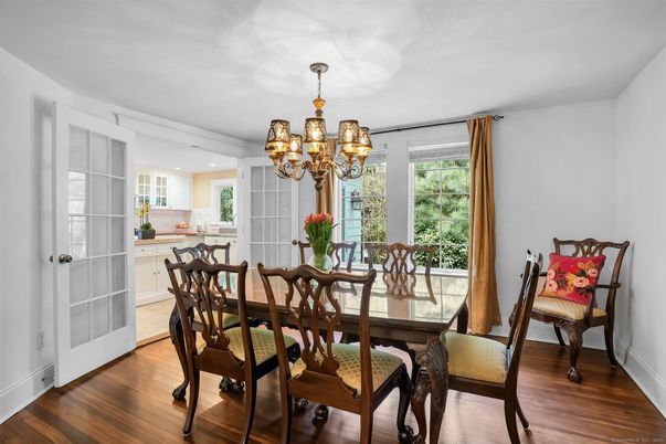 Chandelier, Dining room, Interior, Wood Texture Flooring