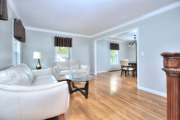 Dining room, Interior, Living room, Pendant Lights, Wood Texture Flooring