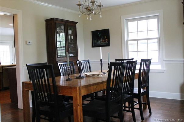 Chandelier, Dining room, Interior, Wood Texture Flooring