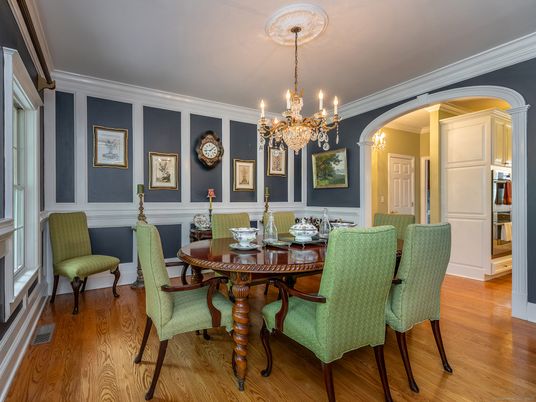 Chandelier, Dining room, Interior, Wood Texture Flooring