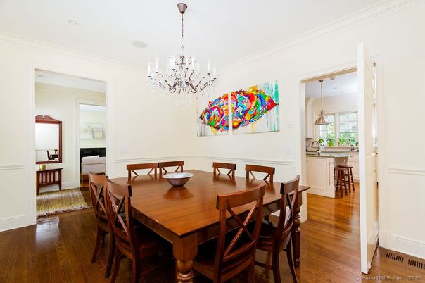 Chandelier, Dining room, Interior, Pendant Lights, Wood Texture Flooring