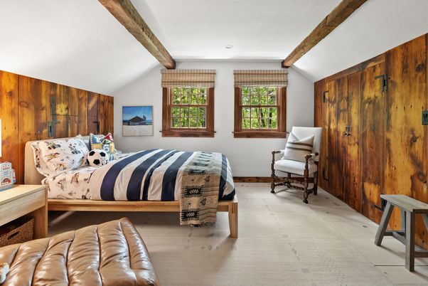 Bedroom, Interior, Wooden Beams, Wooden Walls