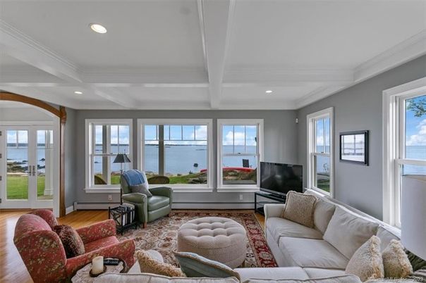 Interior, Living room, Recessed Lighting, Water, Wood Texture Flooring