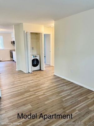 Interior, Kitchen, Washer, Wood Texture Flooring