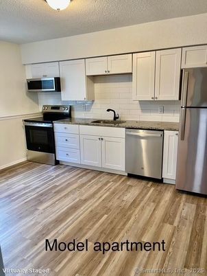 Interior, Kitchen, Stainless Steel Appliances, Wood Texture Flooring