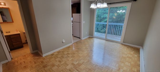 Empty room, Interior, Pendant Lights, Wood Texture Flooring