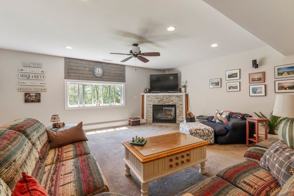 Fireplace, Interior, Living room, Recessed Lighting