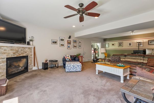 Fireplace, Interior, Living room, Recessed Lighting