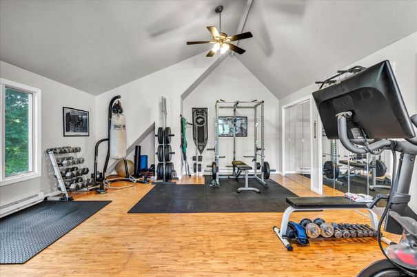 Fitness Equipment, Interior, Wood Texture Flooring