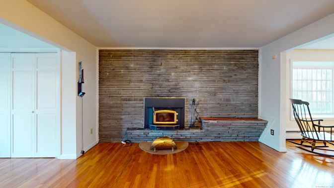 Fireplace, Interior, Stone Walls, Wood Texture Flooring