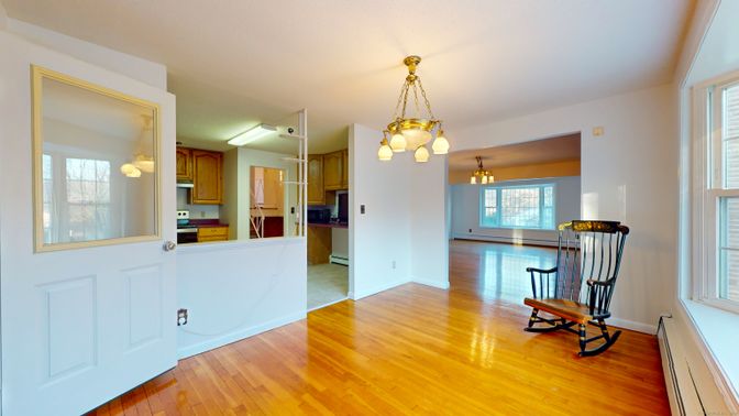 Interior, Kitchen, Pendant Lights, Wood Texture Flooring