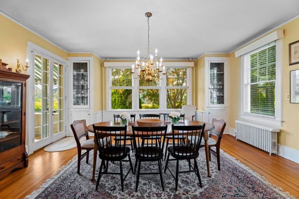 Chandelier, Dining room, Interior, Wood Texture Flooring