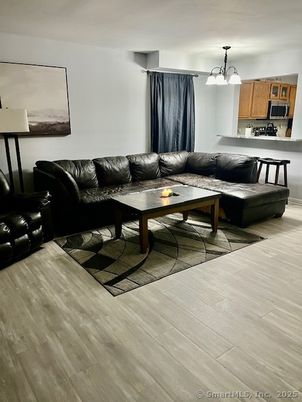 Interior, Kitchen, Living room, Pendant Lights, Wood Texture Flooring