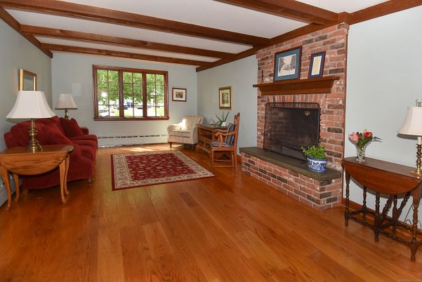 Fireplace, Interior, Stone Walls, Wooden Beams, Wood Texture Flooring