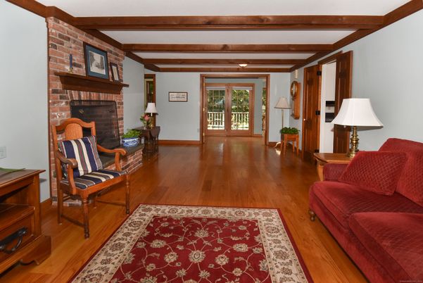 Fireplace, Interior, Stone Walls, Wooden Beams, Wood Texture Flooring