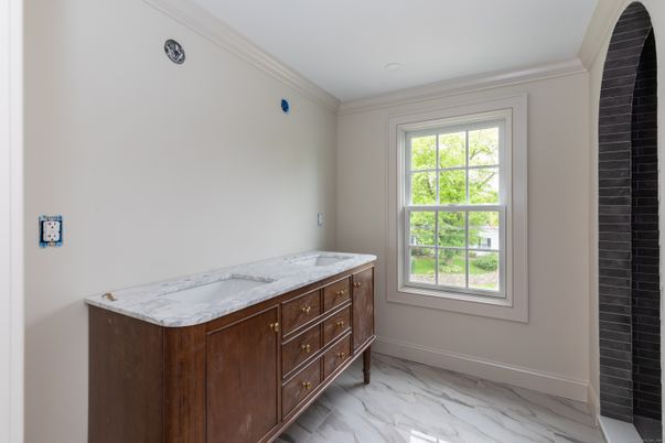Bathroom, Interior, Marble, Recessed Lighting