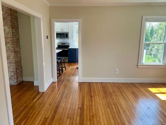 Interior, Kitchen, Stainless Steel Appliances, Stone Walls, Wood Texture Flooring