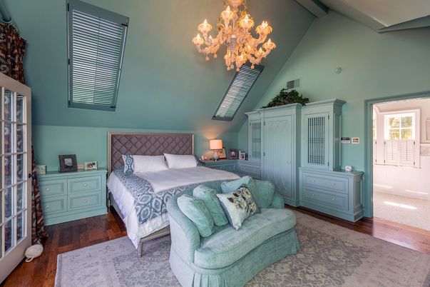 Bedroom, Chandelier, Interior, Wood Texture Flooring