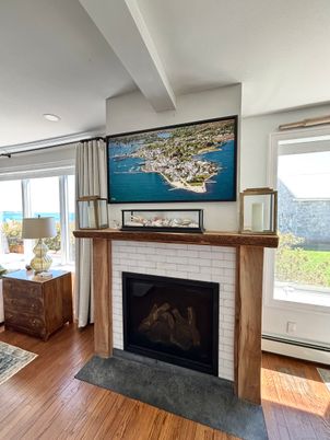 Fireplace, Interior, Recessed Lighting, Wood Texture Flooring