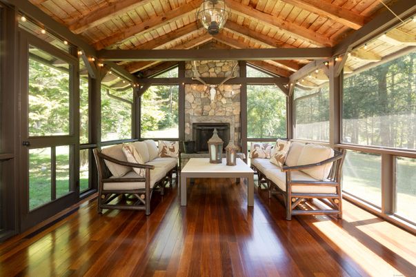 Fireplace, Interior, Living room, Stone Walls, Sun Room, Wooden Beams, Wooden Ceilings, Wood Texture Flooring