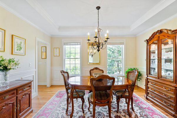 Chandelier, Dining room, Interior, Wood Texture Flooring