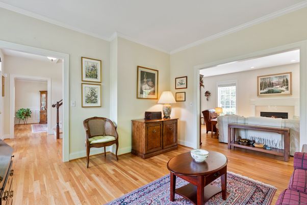 Fireplace, Interior, Recessed Lighting, Wood Texture Flooring