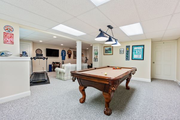 Billiard Table, Fitness Equipment, Game Room, Interior, Pendant Lights, Recessed Lighting
