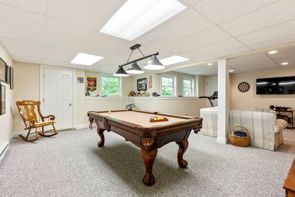 Billiard Table, Game Room, Interior, Pendant Lights, Recessed Lighting