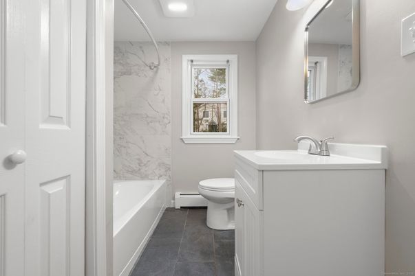 Bathroom, Interior, Marble Walls, Recessed Lighting