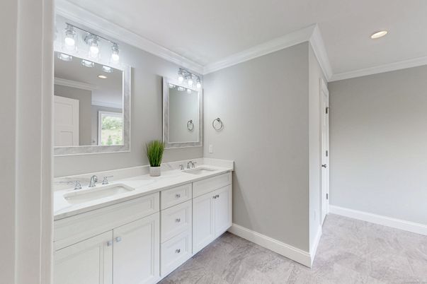 Bathroom, Dual Sink Vanities, Interior, Recessed Lighting